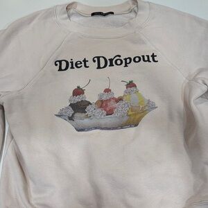 Wildfox Cream Sweatshirt with Ice Cream Graphic